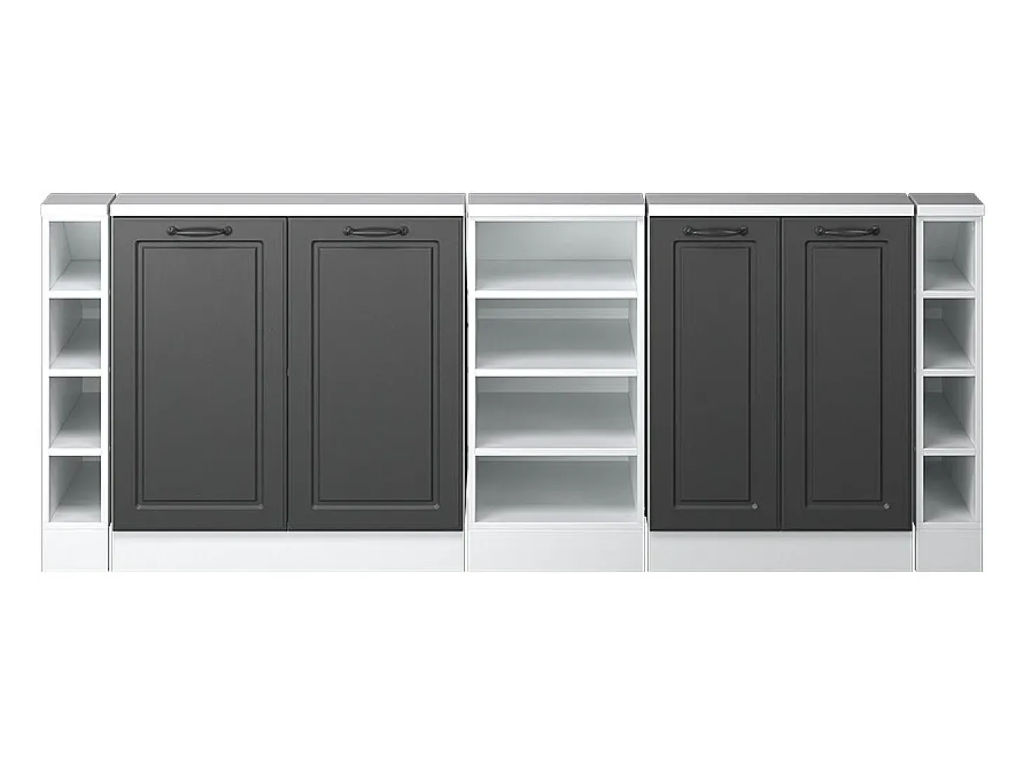 Armário de cozinha para sótão inclinado casa de campo antracite 210x46x81.6 r-line