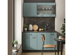 Armário de cozinha para sótão inclinado azul-cinza 80x46x81.6 r-line