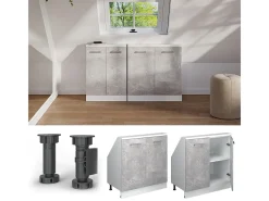 Armário de cozinha para sótão inclinado betão 80x46x81.6 r-line