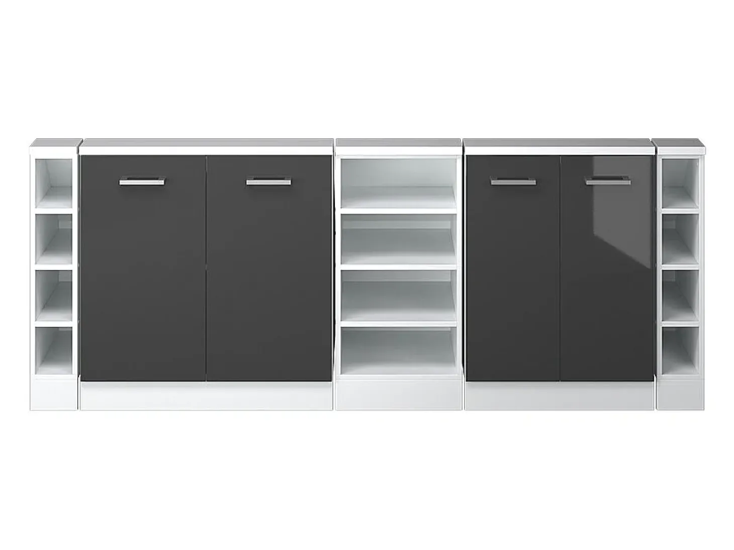 Armário de cozinha para sótão inclinado antracite alto brilho 210x46x81.6 r-line