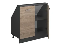 Armário de cozinha para sótão inclinado sonoma 80x46x81.6 r-line