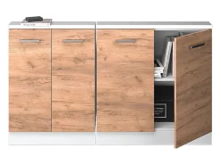 Armário de cozinha para sótão inclinado carvalho goldkraft 140x46x81.6 r-line