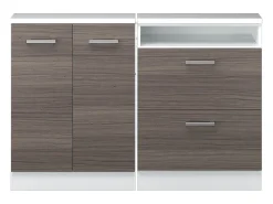 Armário de cozinha para sótão inclinado cinza nobre 120x46x81.6 r-line