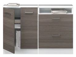 Armário de cozinha para sótão inclinado cinza nobre 120x46x81.6 r-line