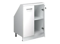 Armário de cozinha para sótão inclinado branco alto brilho 60x46x81.6 r-line