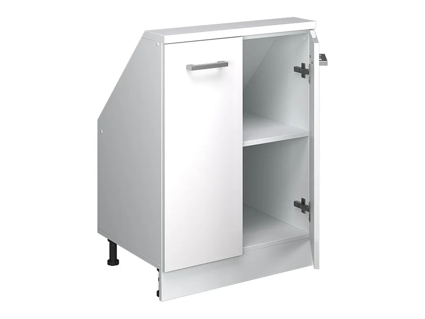 Armário de cozinha para sótão inclinado branco alto brilho 60x46x81.6 r-line