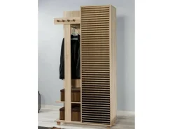 Armário de entrada DgalDiol, Entrada do cabide, Composição do átrio, Consola de armazenamento multifuncional, 90x36h194 cm, Carvalho