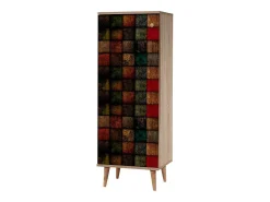 Armário de entrada Dgallett, Entrada de cabide, Composição para átrio, Console de armazenamento multifuncional, 50x38h135 cm, Carvalho e Antracite