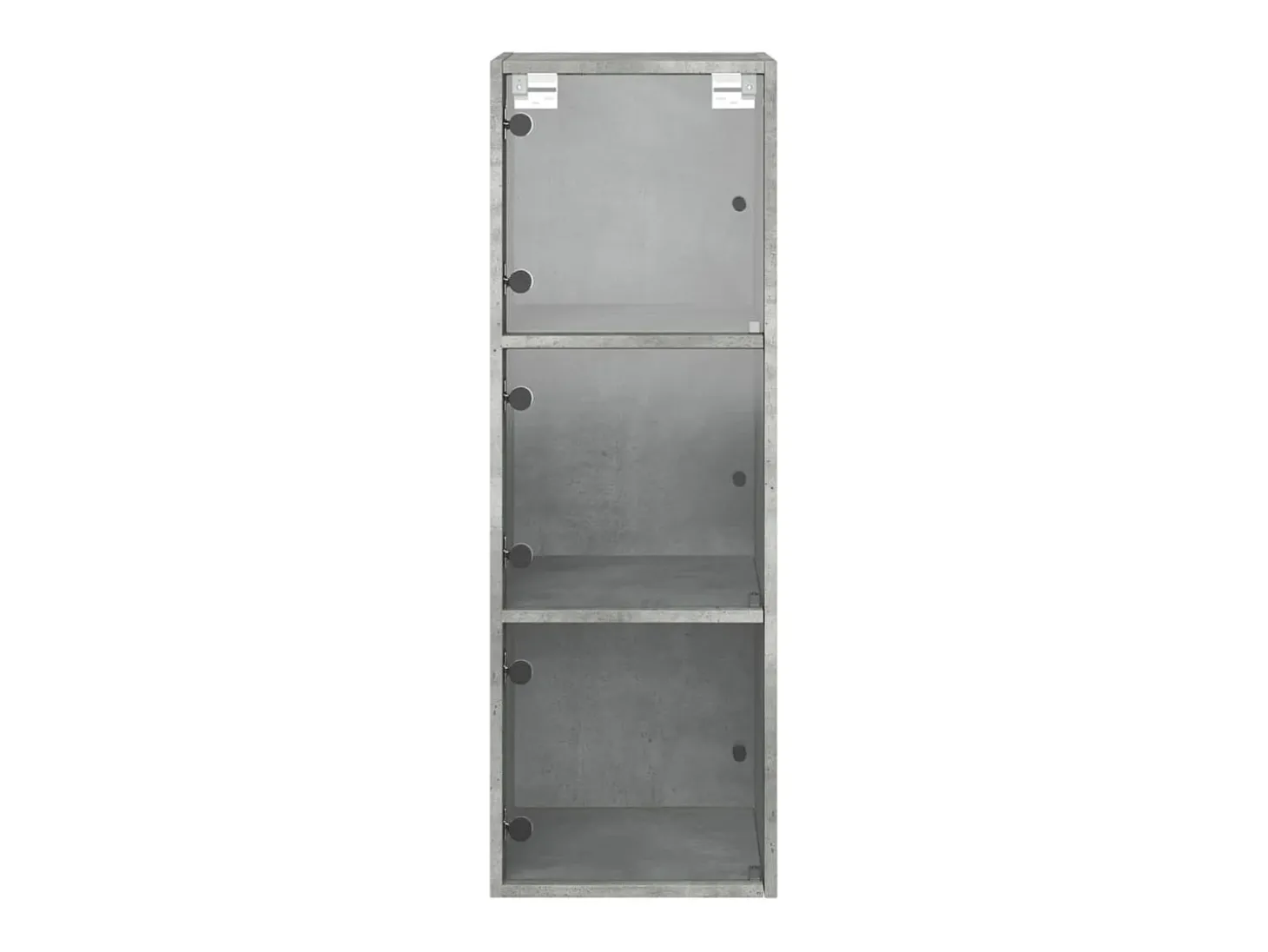 Armário de parede c/ portas de vidro 35x37x100cm cinza cimento