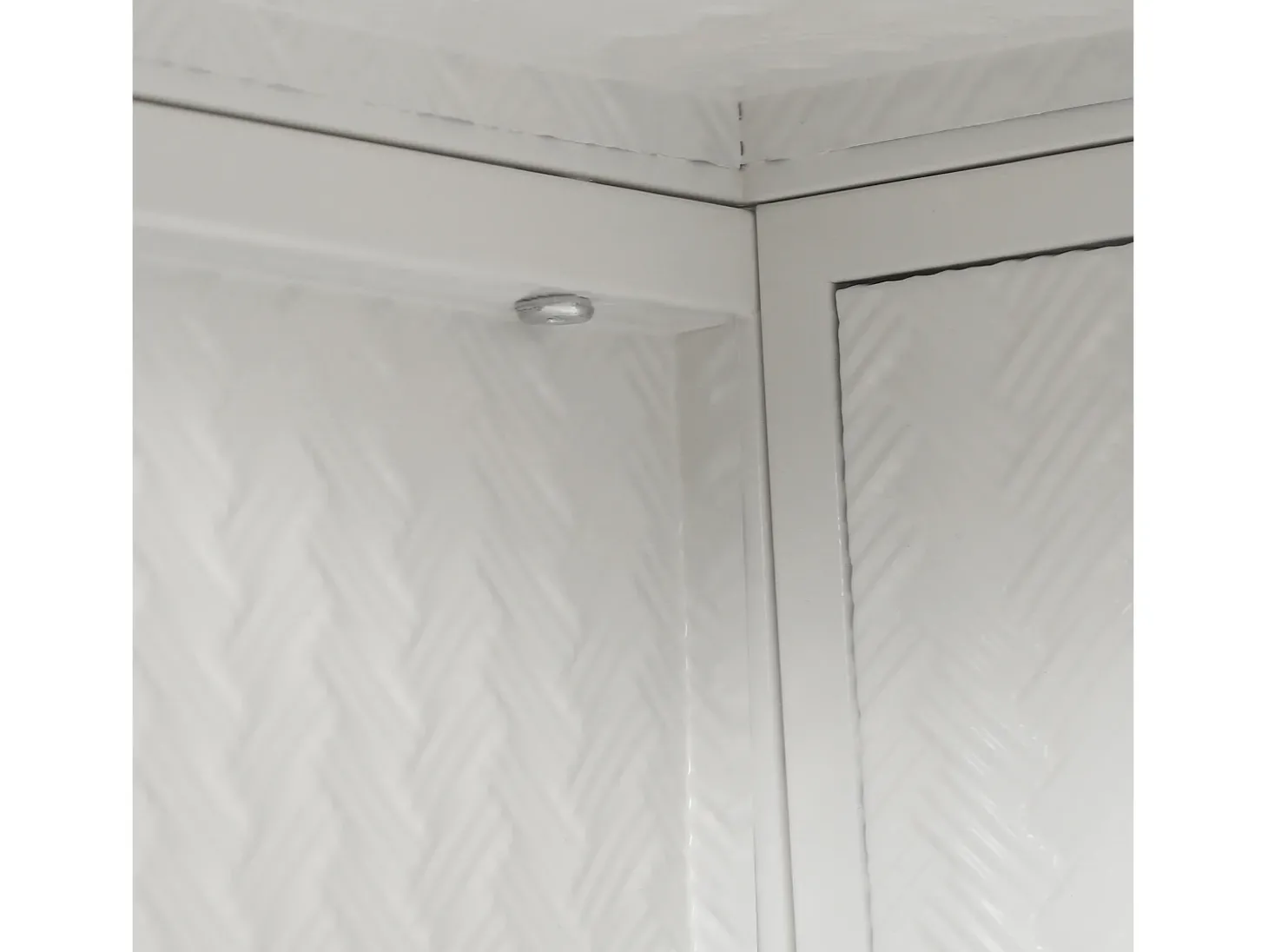 Armário de parede de vidro de 70 cm com duas portas, ideal para hall de entrada, sala de estar e banheiro, com padrão trançado, na cor branca.