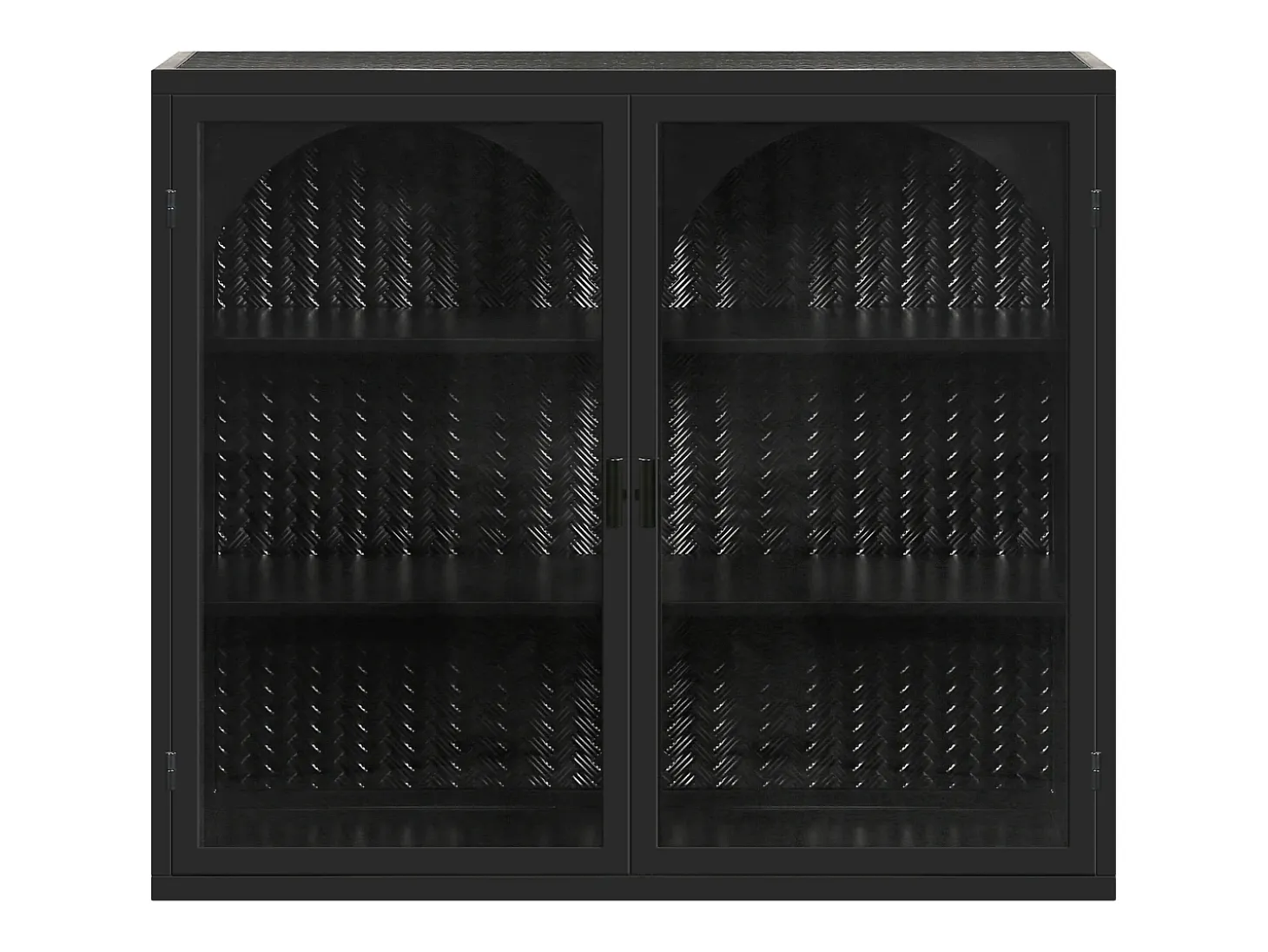 Armário de parede de vidro de 70 cm com duas portas, adequado para hall de entrada, sala de estar e banheiro, com padrão trançado, preto.