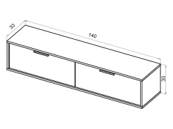 Armário de parede para TV pendurada Lexa 140 branca