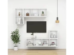 Armário de parede para TV 37x37x72 cm derivados madeira branco