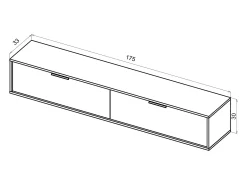 Armário de parede para TV pendurada Lexa 175 preta