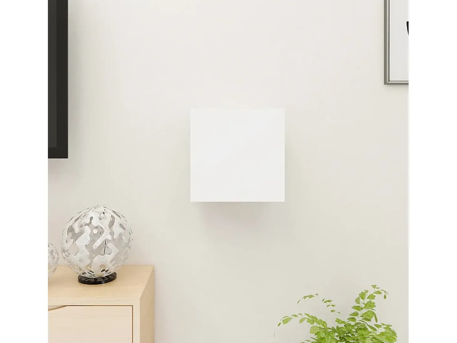 Armário de parede para TV 30,5x30x30 cm branco PT759790