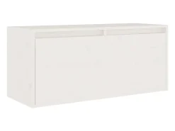 Armário de parede 80x30x35 cm madeira de pinho maciça branco