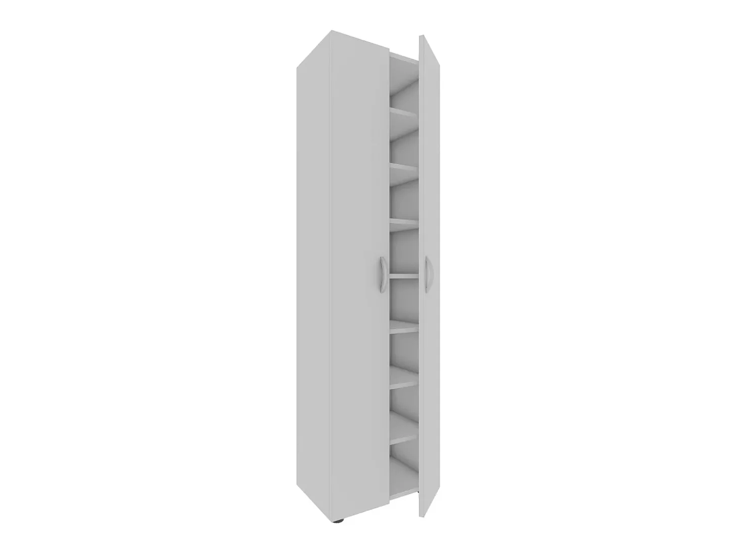 Armário de sapato de madeira VCM | Dimensões: A. 173 x L. 49 x P. 30 cm | Armário para uso integral | 8 compartimentos | 2 Portas rotativas – Ulas (Branco)