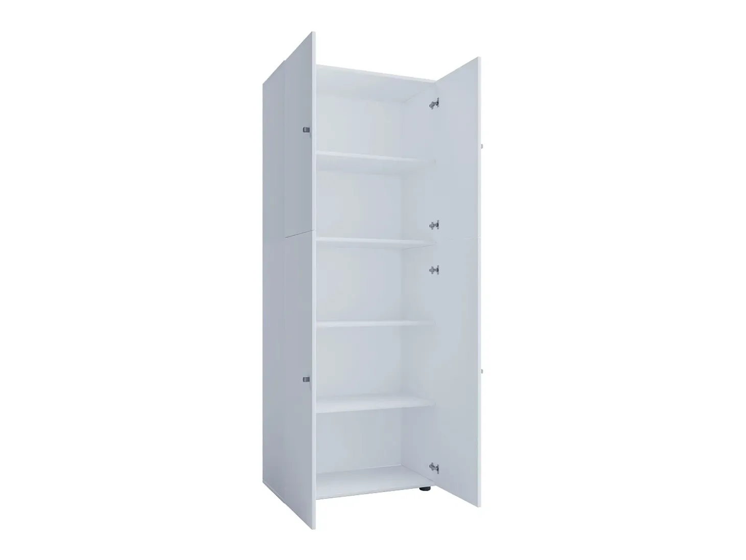 Armário de sapato de madeira VCM | Dimensões: L. 70 x A. 184 x P. 40 cm | Armário para uso integral | 5 compartimentos | 4 Portas rotativas - Lona (Branco)