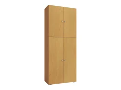 Armário de sapato de madeira VCM | Dimensões: L. 70 x A. 184 x P. 40 cm | Armário para uso integral | 9 compartimentos | 4 portas rotativas - Lona (faia)