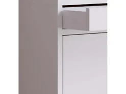 Armário de sapato de madeira VCM | Dimensões: A. 91 x L. 59 x P. 22 cm | 2 abas | gaveta estreita | prateleira prática - Sipos M (Branco)