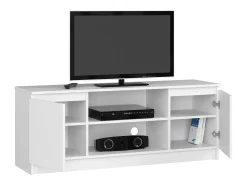 Armário de TV Branco 140 cm 2 Portas 1 Prateleira - Design Moderno e Elegante