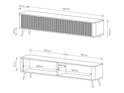 Armário de TV: Branco, 200 x 38 x 51,2 cm