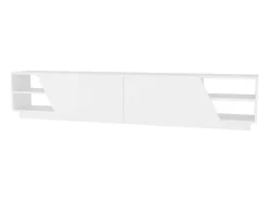 Armário de TV Dpazienz, Aparador de sala, Armário de TV baixo, Base de parede equipada, 240x37h47 cm, Branco