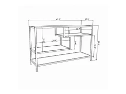 Armário de TV Dplizzar, Aparador de sala, ArmárioBaixo para TV, Base de parede equipada, 120x39h75 cm, Ouro e Branco