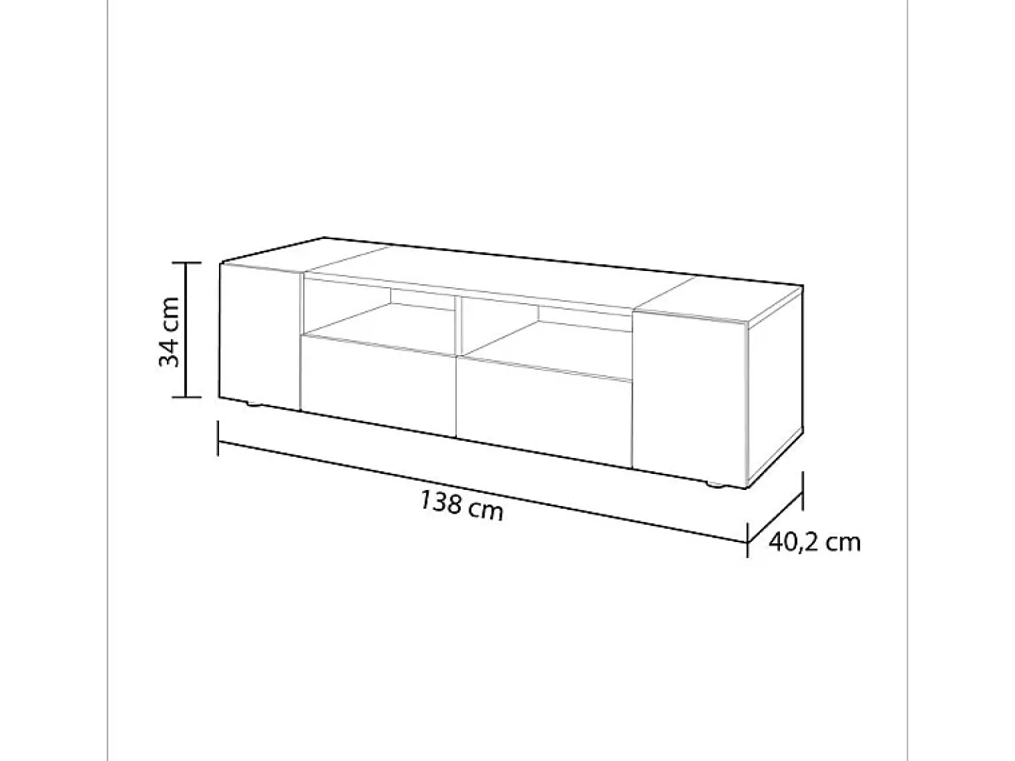 Armário de TV Tamiko 138 cm branco Artik carvalho canadense