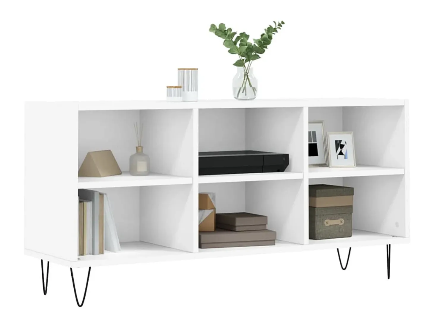 Armário de TV 103,5x30x50 cm derivados de madeira branco PT893046