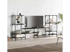 Armário de TV 206,5x28,5x95 cm derivados de madeira preto PT542948