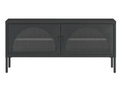 Armário de TV 105x35x50 cm vidro e aço preto PT572902