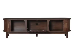 Armário de TV 165x39,5x46cm marrom, Porta deslizante, porta dobrável, para até 65 polegadas