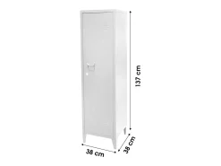 Armário de vestiário branco para escritório com 1 porta, estilo industrial - dimensões 38x38xH137cm