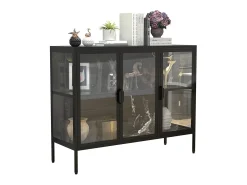 Armário em pé Floka Preto A. 80 x L. 110 x P. 35 cm
