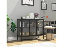 Armário em pé Floka Preto A. 80 x L. 110 x P. 35 cm