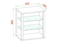 Armário em pé Glasol Antracite A. 60 x L. 52 x P. 35 cm