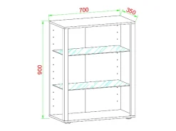 Armário em pé Glasol Branco A. 90 x L. 70 x P. 35 cm