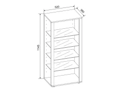 Armário em pé Glasol Branco A. 115 x L. 52 x P. 35 cm
