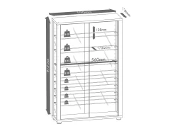 Armário em pé Lumo Nozes A. 90 x L. 59 x P. 18 cm