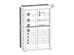 Armário em pé Lumo Nozes A. 90 x L. 59 x P. 18 cm