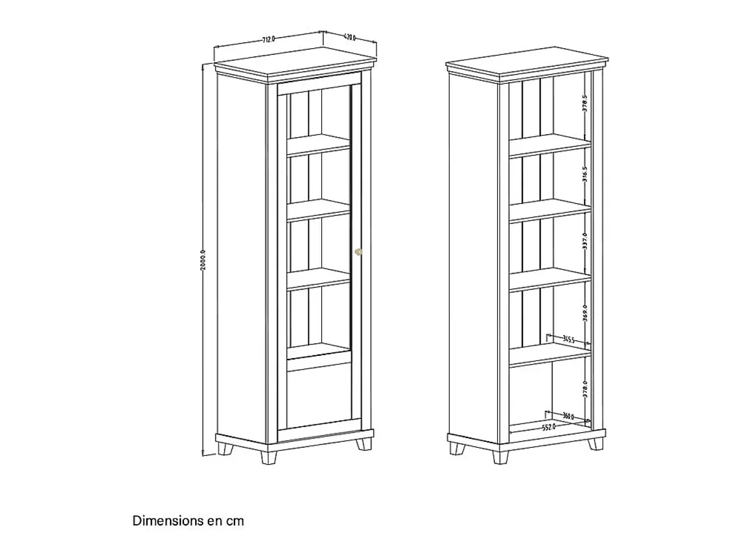 Armário expositor de 1 porta, abertura à esquerda Martin Vert et Bois