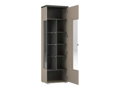Armário expositor de 1 porta Opio Taupe e Antracite