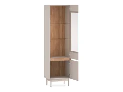 Armário expositor de 2 portas Connie Cashmere e madeira