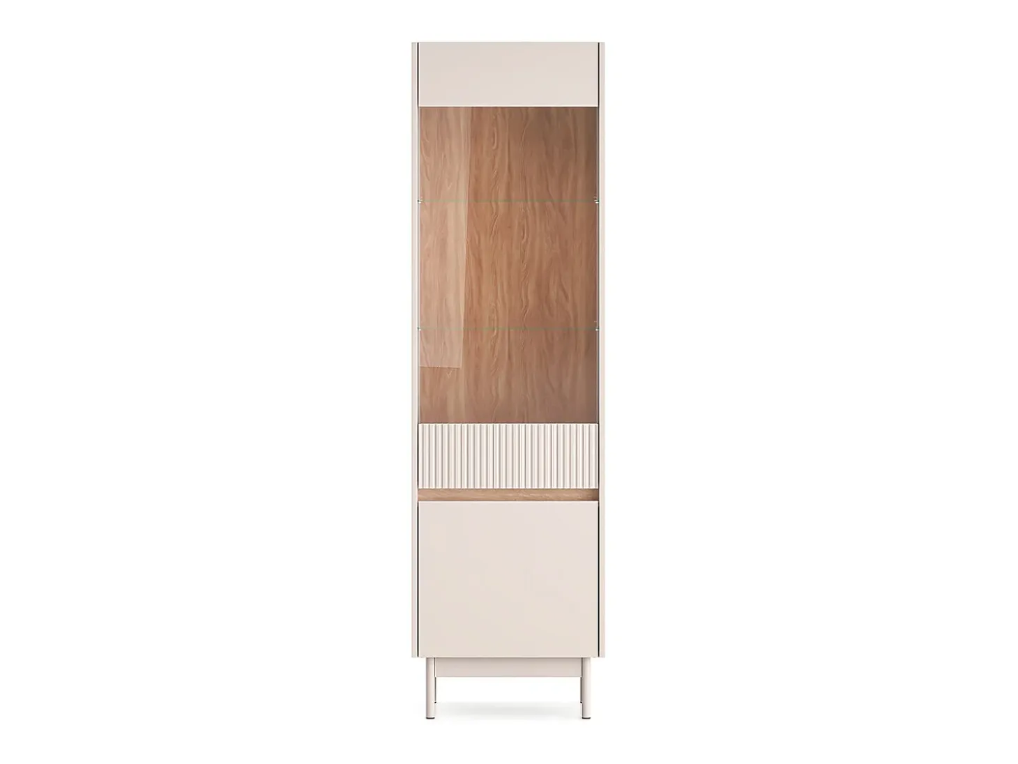 Armário expositor de 2 portas Connie Cashmere e madeira