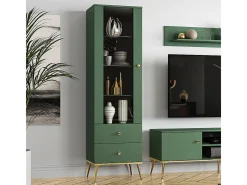 Armário expositor de 1 porta e 2 gavetas Thalia Green