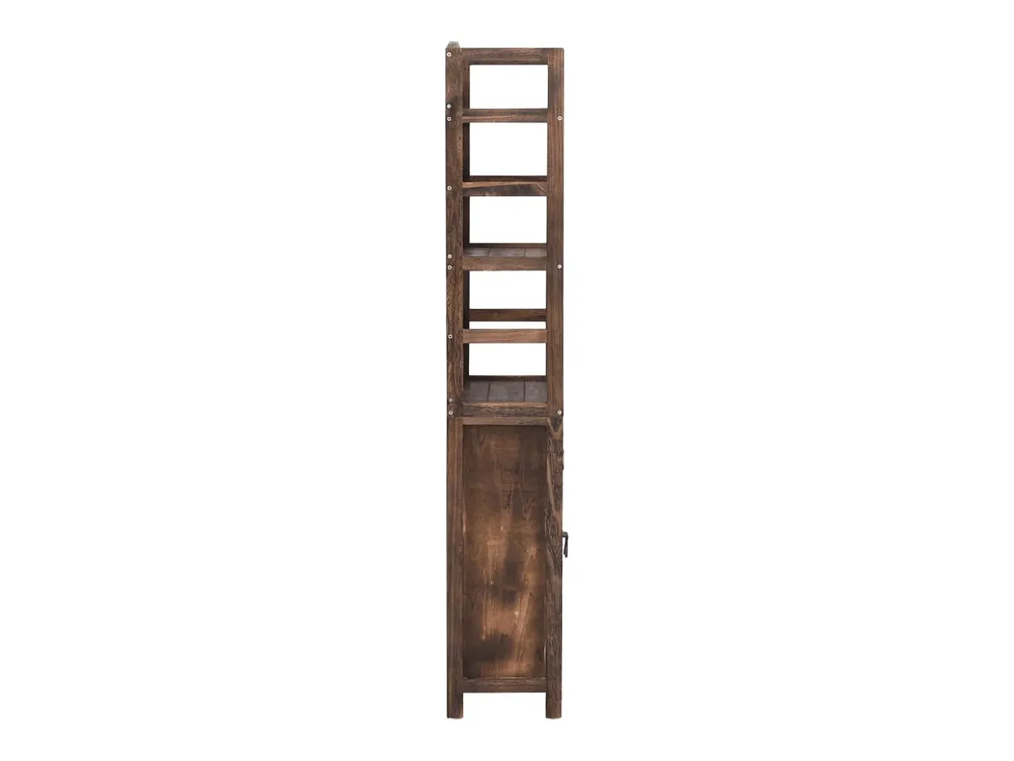 Armário expositor 46x24x140 cm paulownia maciça castanho-escuro