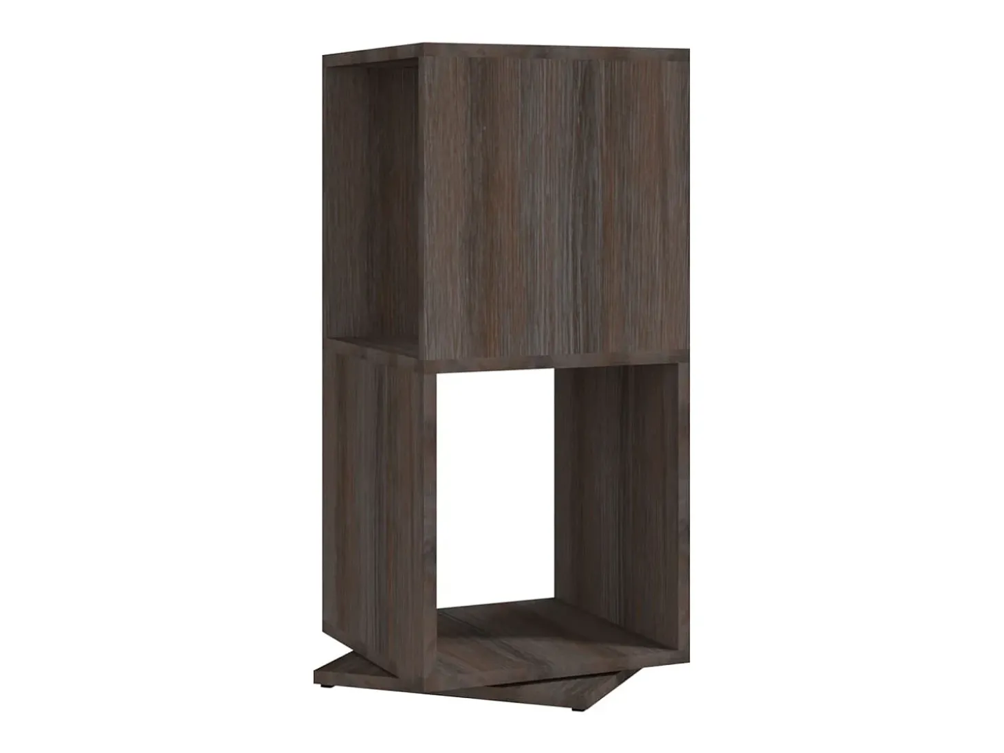 Armário giratório 34,5x34,5x75,5cm aglom. cinza/carv. castanho