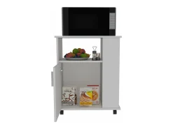Armário inferior para micro-ondas em melamina com armário e 4 prateleiras , 73,.4 cm X 60 cm X 39,8 cm , Branco
