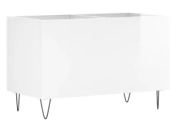 Armário p/ discos 74,5x38x48 cm deriv. madeira branco brilhante